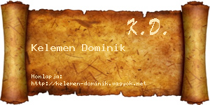 Kelemen Dominik névjegykártya